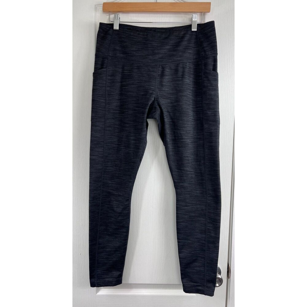Mondetta Women's Performance + Luxury Leggings Pockets Black Gray Size L